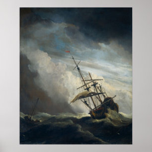 Een schip in Behoefte in een Raging Storm Poster