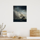 Een schip in Behoefte in een Raging Storm Poster (Keuken)