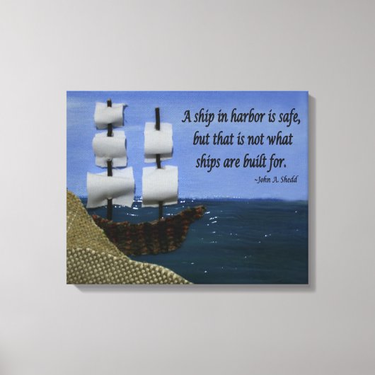 Een schip in de haven canvas afdruk (Voorkant)