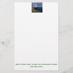 Een schip in de haven is Veilige Inspirerend prijs Briefpapier