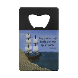 Een schip in de haven is Veilige Inspirerend prijs Creditkaart Flessenopener