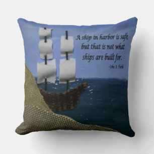 Een schip in de haven is Veilige Inspirerend prijs Kussen