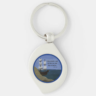 Een schip in de haven is Veilige Inspirerend prijs Sleutelhanger