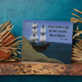 Een schip in de haven Motivatie Citaat Fotoplaat (Zijkant)