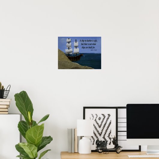 Een schip in de haven poster (Thuiskantoor)