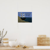 Een schip in de haven poster (Keuken)