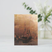 een schip in zee 01 briefkaart (Staand voorkant)