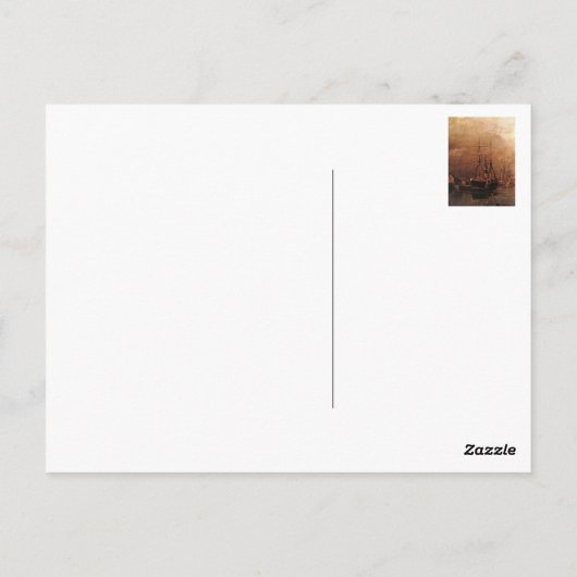 een schip in zee 01 briefkaart (Achterkant)