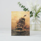 een schip in zee 02 briefkaart (Staand voorkant)