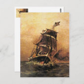 een schip in zee 02 briefkaart (Voorkant / Achterkant)