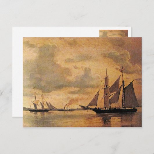 een schip in zee 03 briefkaart (Voorkant / Achterkant)