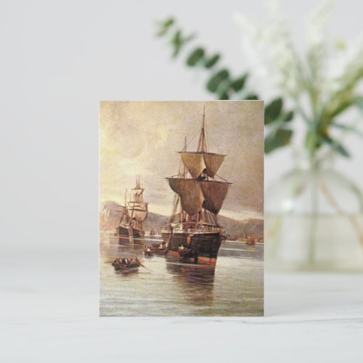 een schip in zee 04 briefkaart (Staand voorkant)