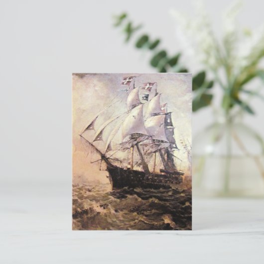 een schip in zee 05 briefkaart (Staand voorkant)