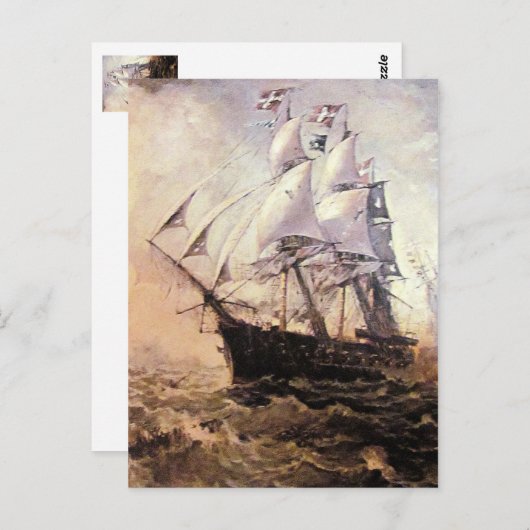 een schip in zee 05 briefkaart (Voorkant / Achterkant)