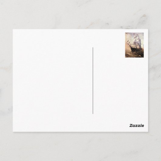 een schip in zee 05 briefkaart (Achterkant)