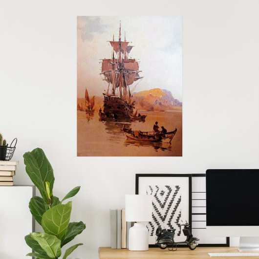 een schip in zee 06 poster (Thuiskantoor)