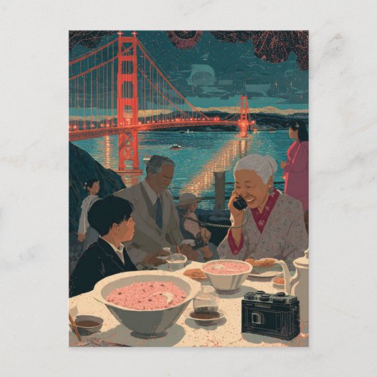 Een Schitterend Diner bij de Brug Briefkaart (Voorkant)