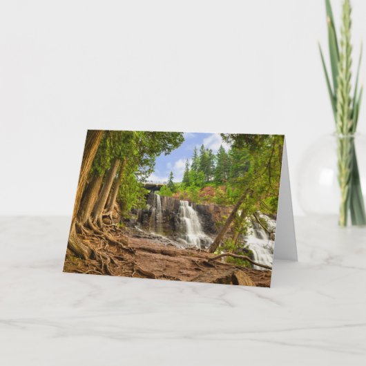 Een schitterende de groetkaart van de watervalfoto kaart (Voorkant)