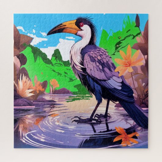 Een schitterende vogel legpuzzel (Verticaal)