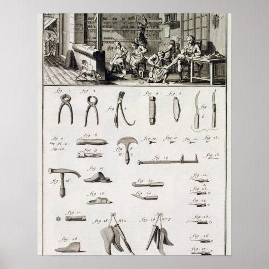 Een schoen en bootmaker, alsmede gereedschappen da poster (Voorkant)