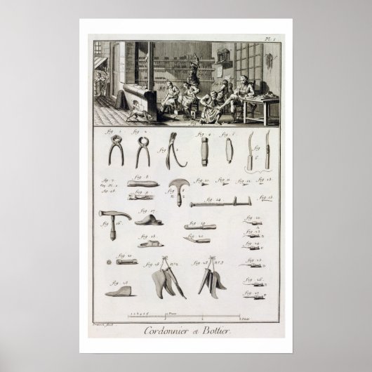 Een schoen en bootmaker, alsmede gereedschappen da poster (Voorkant)