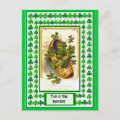 Een schoen vol met shamrocks briefkaart (Voorkant)