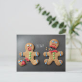 Een schokkende tandenbroodman met gebroken been briefkaart (Staand voorkant)