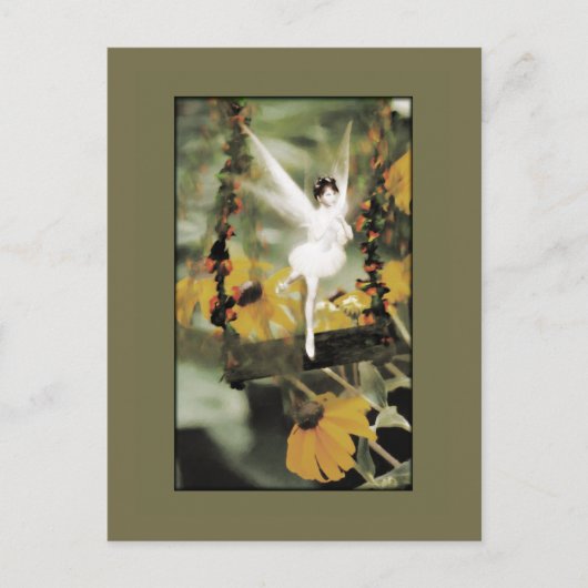 Een schommel in de tuin Briefkaart (Voorkant)