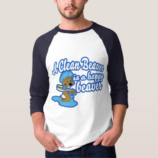 Een schone bever is een gelukkige bever t-shirt (Voorkant)