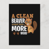 Een schone bever krijgt altijd meer hout grappig c briefkaart (Voorkant)