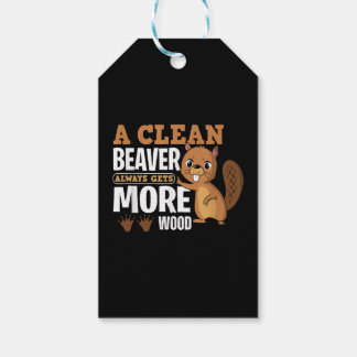 Een schone bever krijgt altijd meer hout grappig c cadeaulabel