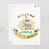 Een schonken bureau is een teken van een Briefkaar Briefkaart (Voorkant / Achterkant)