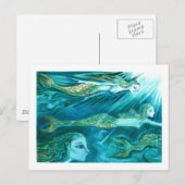 Een school van Mermaids zwemt langs Briefkaart (Voorkant / Achterkant)