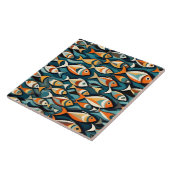 Een school van vis art deco stijl tegeltje (Zijkant)