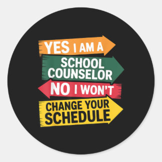 Een schoolbegeleider Funny onderwijs schema kantoo Ronde Sticker