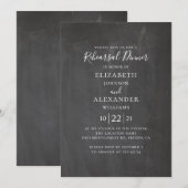 Een schoolbordrepetitie diner. Modern grijs trendy Kaart (Voorkant / Achterkant)