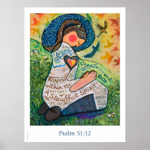 Een schoon hart, psalm 51:12-Poster Poster
