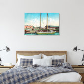 Een Schooner ScenePetaluma, CA Canvas Afdruk (Insitu (Slaapkamer))