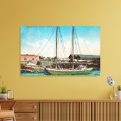 Een Schooner ScenePetaluma, CA Canvas Afdruk (Insitu (Woonkamer))