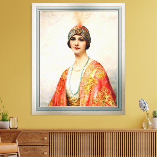 Een schoonheid in oostkust van William Wontner Canvas Afdruk (Insitu (Woonkamer))