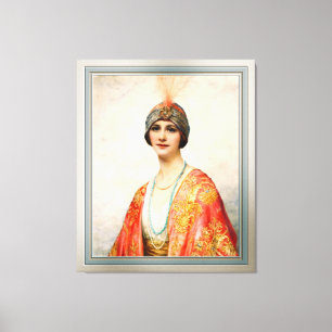 Een schoonheid in oostkust van William Wontner Canvas Afdruk