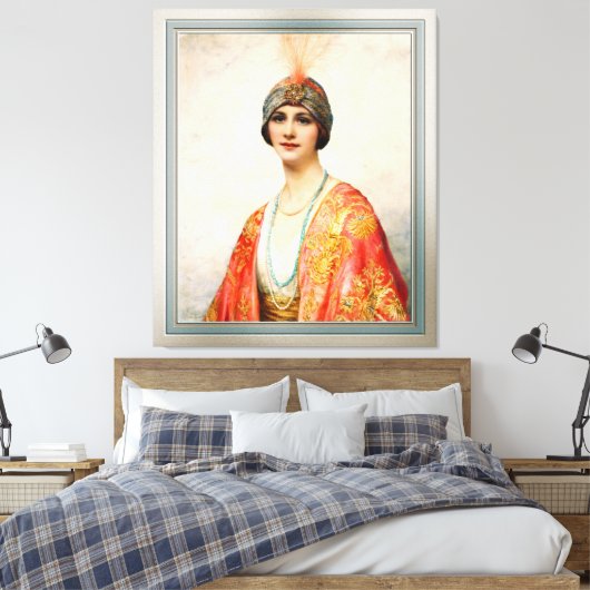 Een schoonheid in oostkust van William Wontner Canvas Afdruk (Insitu (Slaapkamer))