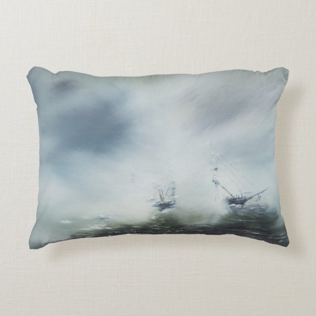 Een schoonmaakactie in de zee mist Kapitein Decoratief Kussen (Voorkant)