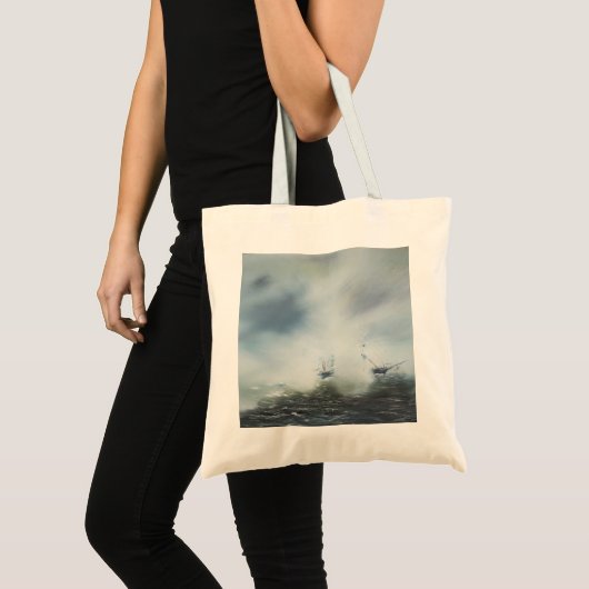 Een schoonmaakactie in de zee mist Kapitein Tote Bag (Voorkant (product))