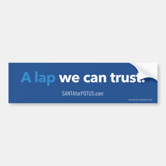 "Een schoot die we kunnen vertrouwen" 11 x 3 inch  Bumpersticker (Voorkant)