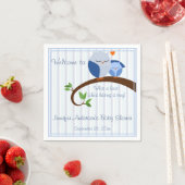 Een schot! Blue Uils Baby shower servetten (Insitu)