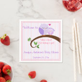 Een schot! Paarse uilen Baby shower servetten (Insitu)