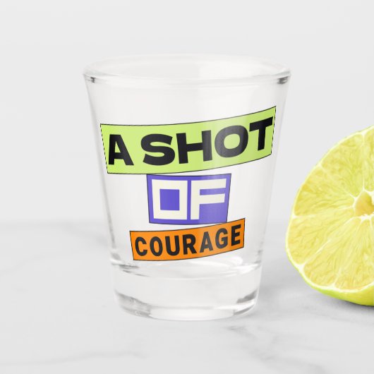Een schot van moed shot glas (Voorkant)
