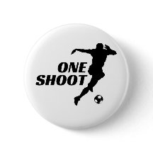 Eén Schot Voetbal Silhouet Knop Speld - Voetbal