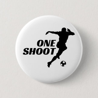Eén Schot Voetbal Silhouet Knop Speld - Voetbal Ronde Button 5,7 Cm